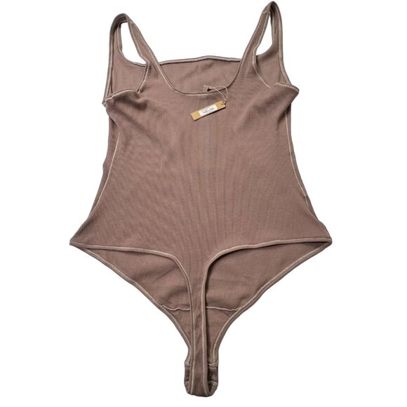 SKIMS Cotton Rib Bodysuit Umber Womens 4X - Picture 3 of 11